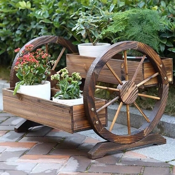 Medinis gėlių vazonas su grindų stovu, pastoralinio stiliaus, namų sodo reikmėms. Prekės ženklas Zhongbiao, Prekės kodas Ltao 1007063390