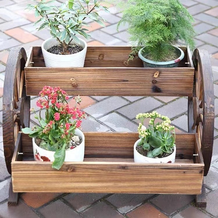 Medinis gėlių vazonas su grindų stovu, pastoralinio stiliaus, namų sodo reikmėms. Prekės ženklas Zhongbiao, Prekės kodas Ltao 1007063390