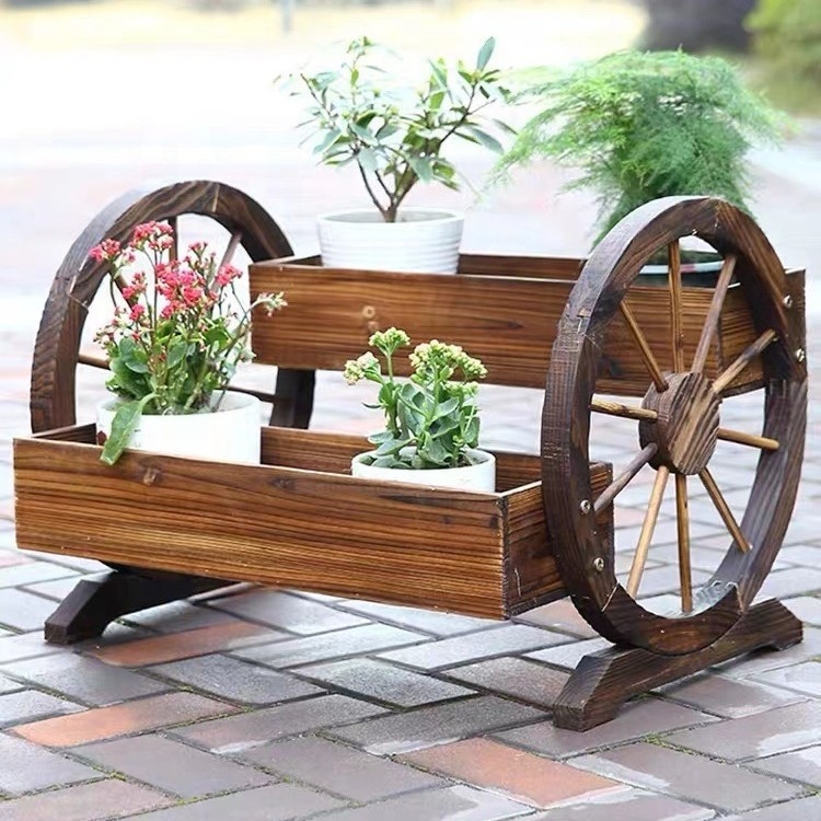 Medinis gėlių vazonas su grindų stovu, pastoralinio stiliaus, namų sodo reikmėms. Prekės ženklas Zhongbiao, Prekės kodas Ltao 1007063390