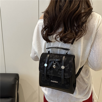 Γυναικείο σακίδιο πλάτης — στυλ δρόμου, PU υλικό, μαγνητικό κλείσιμο, πολυεστερική επένδυση