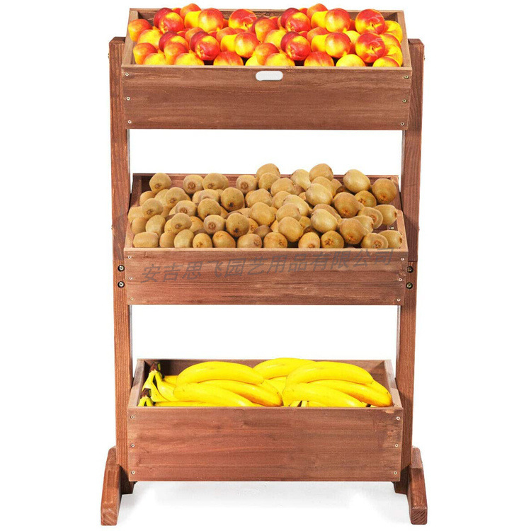 Medinis daugiaaukštis vazonų laikiklis, grindų stovintis balkono laikiklis gėlėms ir daržovėms, judėjimas