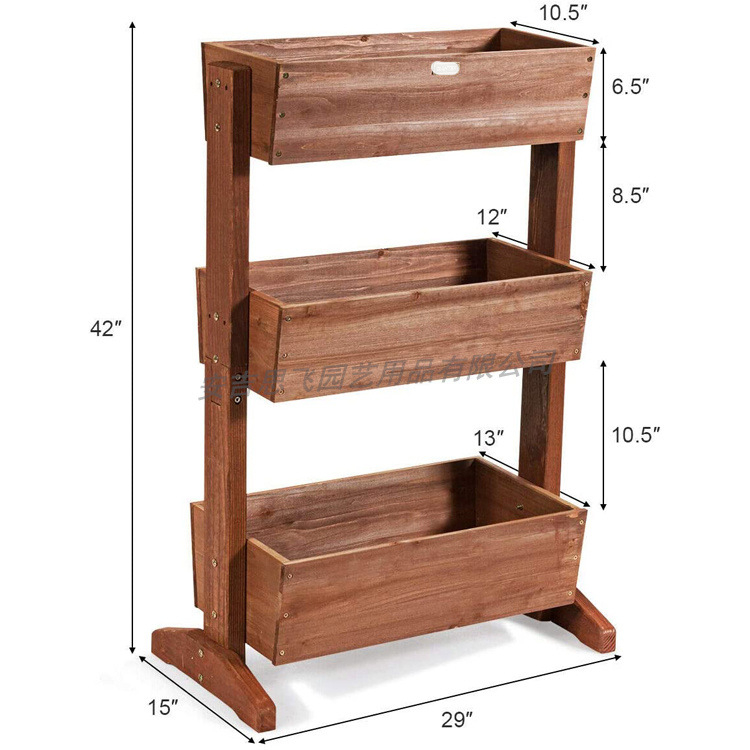 Medinis daugiaaukštis vazonų laikiklis, grindų stovintis balkono laikiklis gėlėms ir daržovėms, judėjimas