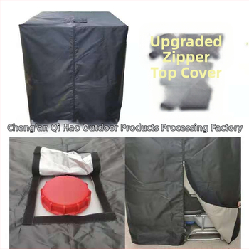 Κάλυμμα IBC δεξαμενής νερού, τετράγωνος σχεδιασμός, ύφασμα 210D/420D Oxford με PU ασημί επίστρωση, ανθεκτικό στη σκόνη, στο νερό και UV, συσκευασία 30 τεμάχια