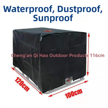 Κάλυμμα IBC δεξαμενής νερού, τετράγωνος σχεδιασμός, ύφασμα 210D/420D Oxford με PU ασημί επίστρωση, ανθεκτικό στη σκόνη, στο νερό και UV, συσκευασία 30 τεμάχια