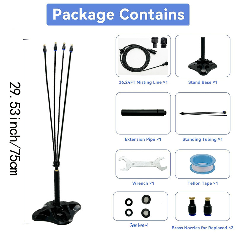 Sistem staționar de răcire prin micro-stropire pentru terasă în aer liber – pulverizator din plastic portabil (seria micro-stropire)