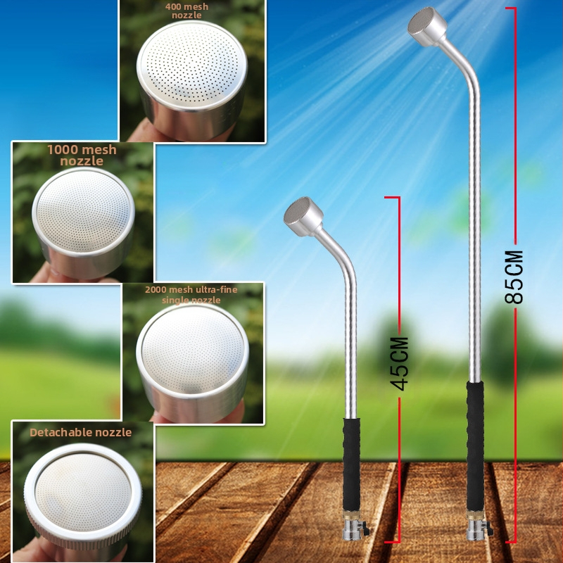 Postrekovač z hliníkovej zliatiny s dvojitou tyčou (dlhá a krátka); jemný, mäkký postrek na zalievanie kvetov a zeleniny; 1000–2000 sieťová tryska