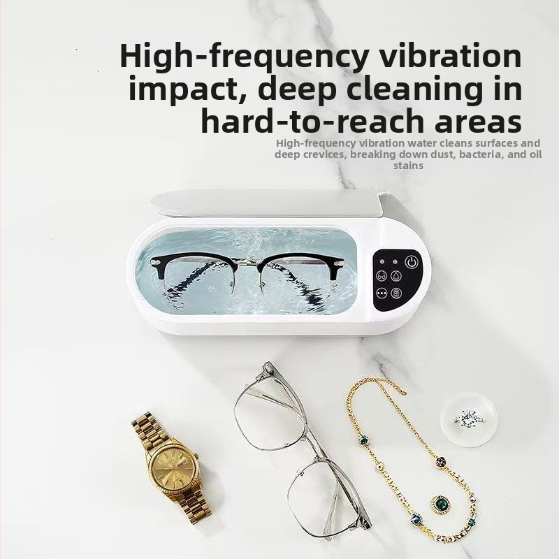 Ultrahangos szemüvegtisztító készülék ékszerek, fogszabályozó és kontaktlencsék számára — USB tápellátás, 5V, 50W, 300 ml kapacitás