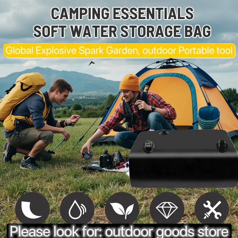 Vandens saugojimo krepšys – didelė talpa, nešiojamas lauke, sulankstomas, storinta atspari PVC konstrukcija