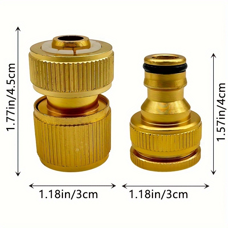 Qicheng gyorscsatlakozó vízipisztolyhoz és csőhöz — rézbevonatú csatlakozó, kompatibilis különböző vízipisztolyokkal és csövekkel.