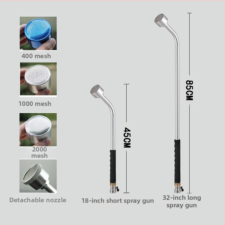 Пистолет за пръскане на разсад с подвижен накрайник, алуминиев корпус, дължина 18 и 32 инча, 6-точков вътрешен резбов конектор, превключвател от цинкова сплав