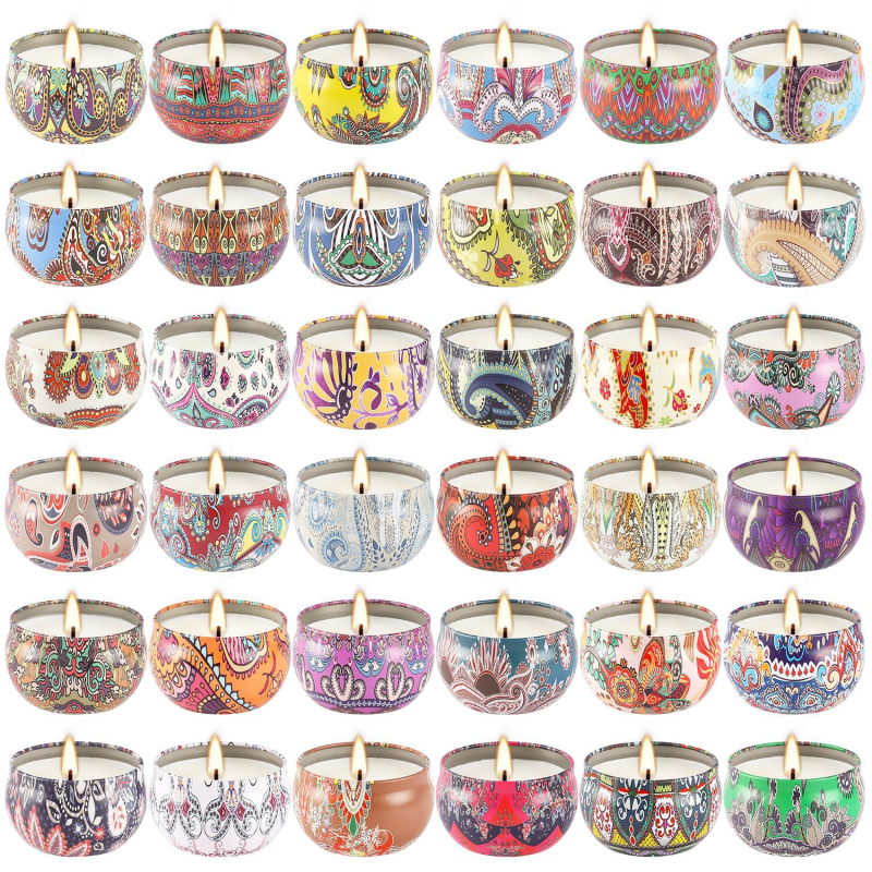 Sojų vaško kvapioji žvakė, cilindrinės formos, išlieta