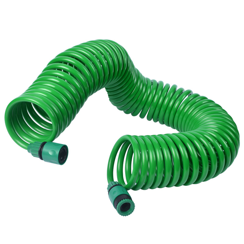 Meiyu mājas augstas spiediena ūdens pistoles komplekts ar spirālveida cauruli un teleskopisku ūdens cauruļ, plastmasas pistoles galva, 5 funkcijas