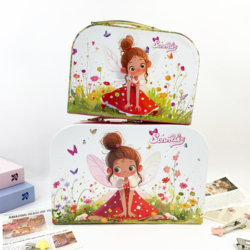 Virágos Tündér Kézitáska UV Nyomtatással, Papír Anyag, Rajzfilm Stílus, 2 Darabos Ajándékdoboz Készlet