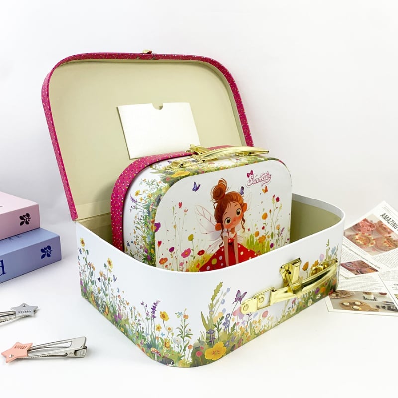 Virágos Tündér Kézitáska UV Nyomtatással, Papír Anyag, Rajzfilm Stílus, 2 Darabos Ajándékdoboz Készlet