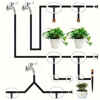 Σετ 280 τεμάχια βιδωτών συνδετήρων για άρδευση με σταγόνες, με γάντζο, από μηχανική πλαστική