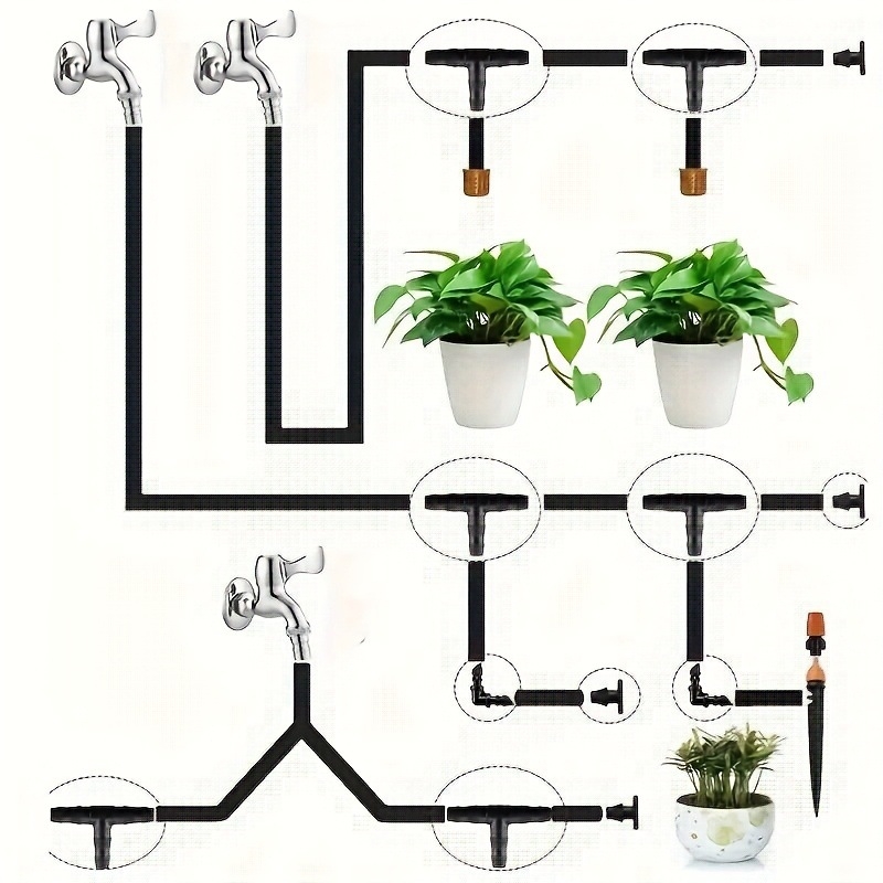 Σετ 280 τεμάχια βιδωτών συνδετήρων για άρδευση με σταγόνες, με γάντζο, από μηχανική πλαστική