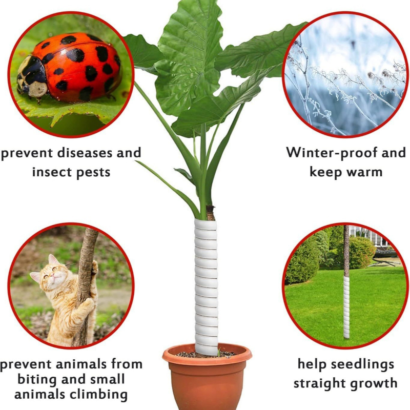 Plastikinis kamieno apsauginis gaubtas — sodo komplektas su dirželiais, apsauga nuo graužikų, prekės ženklas QY