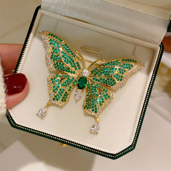 Καρφίτσα-πεταλούδα σε γαλλικό ρετρό στυλ, χαλκός, μορφή πεταλούδας, διαμαντωμένη επεξεργασία, κατάλληλη για σακάκι