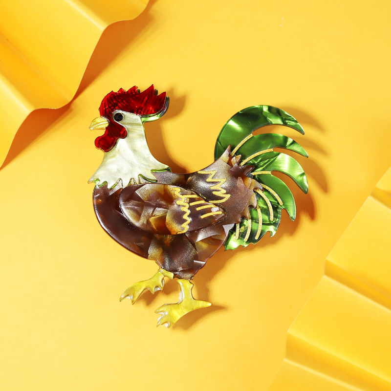 Akrilinė sagė su gyvūnų motyvu – unisex, originalus dizainas, daugiafunkcinis papuošalas