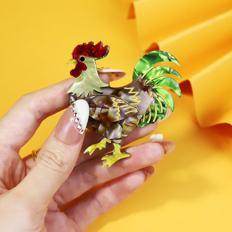 Akrilinė sagė su gyvūnų motyvu – unisex, originalus dizainas, daugiafunkcinis papuošalas