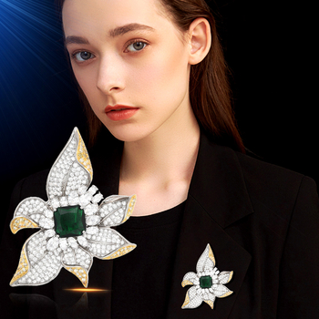 Καρφίτσα από χαλκό σε μορφή λουλουδιού, ηλεκτροπλατιωμένη, προέλευση Yiwu, για γυναίκες