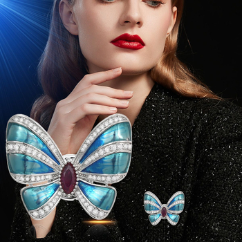 Καρφίτσα πεταλούδα από χαλκό, μορφή ζώου, ηλεκτροπλατίωση, άνοιξη 2025, διακοσμητικό