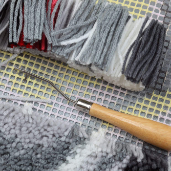 PC horgoló nyelvvel, műanyag és fa nyéllel, eszköz hajhosszabbításhoz dreadlockokhoz (1 készlet) – szétszerelési eszközök