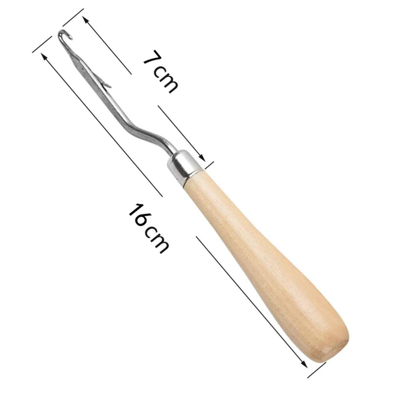 PC horgoló nyelvvel, műanyag és fa nyéllel, eszköz hajhosszabbításhoz dreadlockokhoz (1 készlet) – szétszerelési eszközök