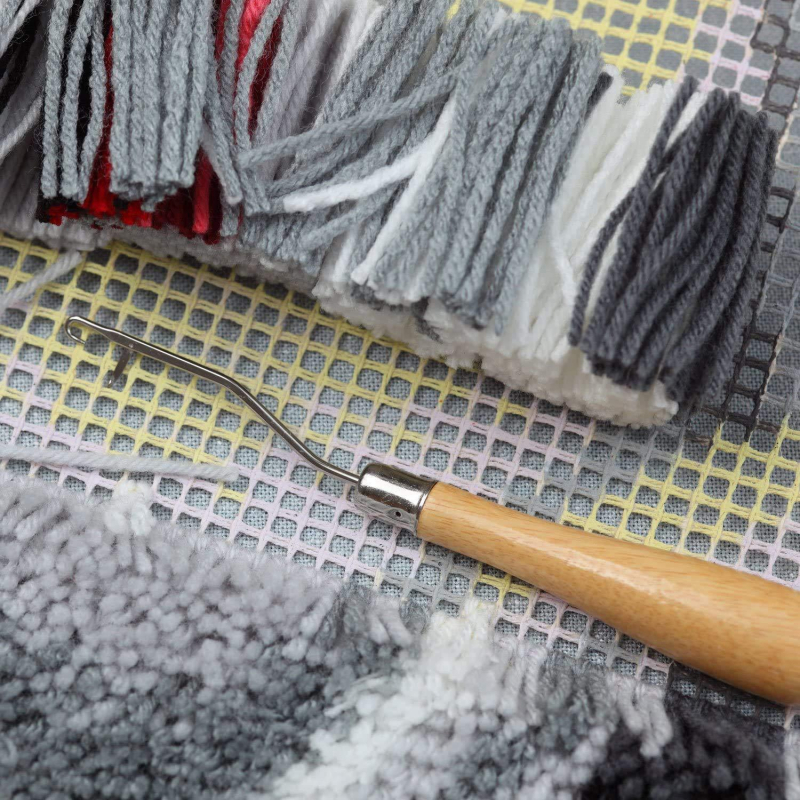 PC horgoló nyelvvel, műanyag és fa nyéllel, eszköz hajhosszabbításhoz dreadlockokhoz (1 készlet) – szétszerelési eszközök