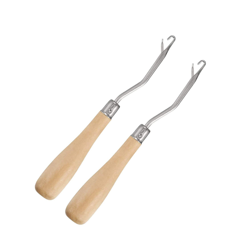 PC horgoló nyelvvel, műanyag és fa nyéllel, eszköz hajhosszabbításhoz dreadlockokhoz (1 készlet) – szétszerelési eszközök