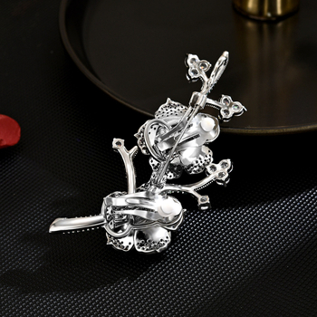 Καρφίτσα λουλουδιού σε vintage στυλ, χάλκινη με ηλεκτροπλατίωση, διακοσμητικό αξεσουάρ