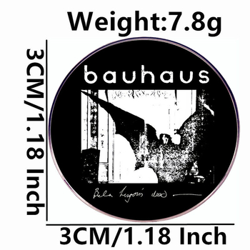 Брошка Баухаус – Белла Лугоши: тема смърт, метална сплав, електроплакиране, унисекс