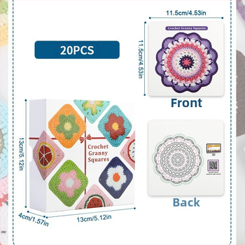 Klojimo rinkinys su iliustruotomis instrukcijomis 20 Granny plaid dalių – Zuo Man, šiuolaikinis stilius, 250 g, 100 vnt dėžutė