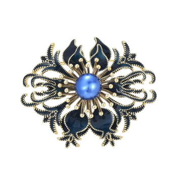 Γυναικεία καρφίτσα-κορσάζ σε στυλ παλατιού με μαργαριτάρι και διαμαντένια επεξεργασία — διακοσμητικό αξεσουάρ για γυναίκες, λογοτεχνικό ρετρό στυλ