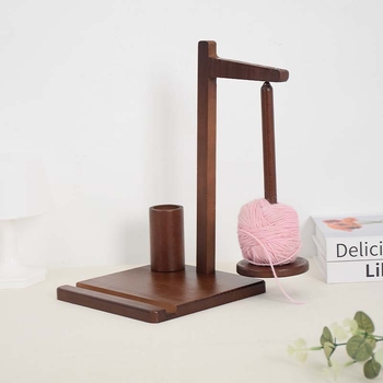 Ξύλινο πολυλειτουργικό ράφι κλωστής με μαγνητικό κράτημα και θήκη για κινητό, 2 επίπεδα, επιτραπέζια αποθήκευση