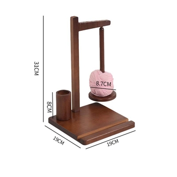 Ξύλινο πολυλειτουργικό ράφι κλωστής με μαγνητικό κράτημα και θήκη για κινητό, 2 επίπεδα, επιτραπέζια αποθήκευση