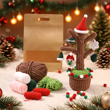 Пакет материали за кукиране на кукли – ръчно плетени коледни орнаменти за саксии, 50 бр./кутия, брутно тегло 0.33 кг, без обработка