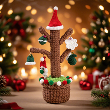 Пакет материали за кукиране на кукли – ръчно плетени коледни орнаменти за саксии, 50 бр./кутия, брутно тегло 0.33 кг, без обработка