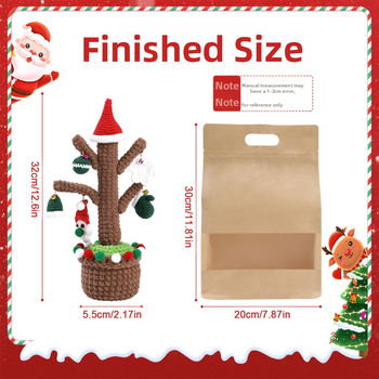 Пакет материали за кукиране на кукли – ръчно плетени коледни орнаменти за саксии, 50 бр./кутия, брутно тегло 0.33 кг, без обработка