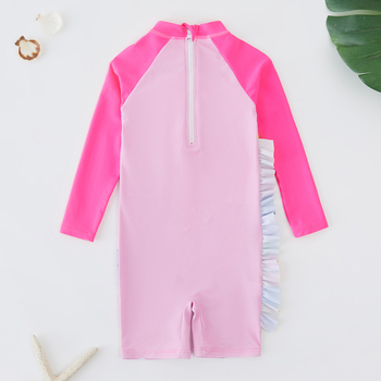 Μαγιό κοριτσιών με μονόκερο, μακριά μανίκια, προστασία από τον ήλιο, ένα-κομμάτι; Υλικό: Πολυεστέρας; Σύνθεση: ίνες πολυεστέρα; Περιεκτικότητα: 82%; Κόψιμο: briefs