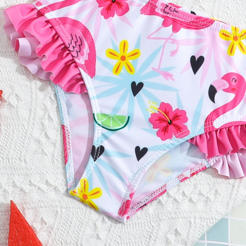 Σετ μαγιό δύο τεμαχίων για κορίτσια με μακριά μανίκια, κάτω μέρος σε τριγωνικό σχήμα, πολυεστέρας 82%