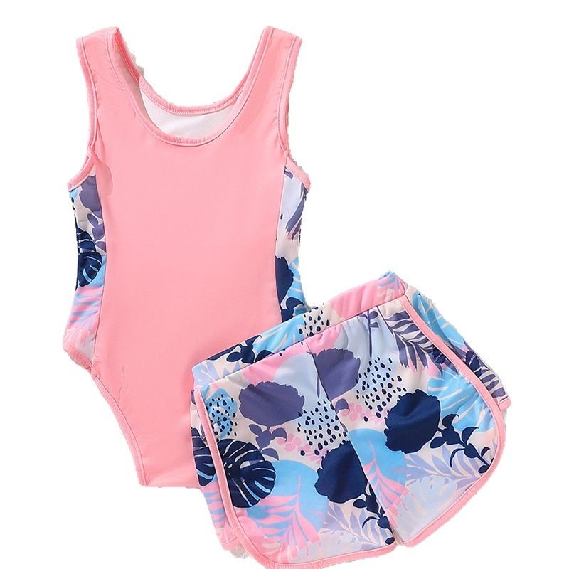 Ximengzi costum de baie pentru fetițe — set imprimat dintr-o bucata și două bucăți, 88% poliester / 12% spandex, 250 g, căptușeală poliester cu spandex, Model: stil korean, plasă, desene animate