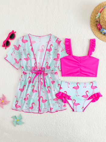 Κοριτσίστικο διπλό μαγιό για κορίτσια, υψηλή ελαστικότητα, ύφασμα πολυεστέρα, 82% πολυεστέρας, 135 g/m², κωδικός 2292