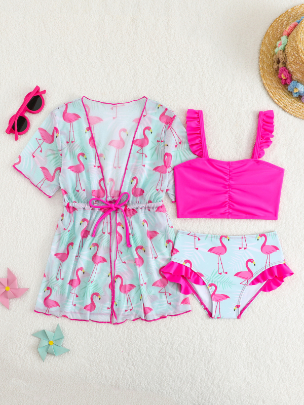 Két részes gyerek fürdőruha lányoknak, magas rugalmasságú, poliészter anyag, 82% poliészter, 135 g/m², kód 2292