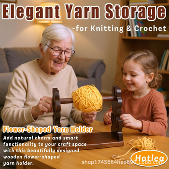 Ξύλινο περιστρεφόμενο ράφι νήματος για επιφάνεια εργασίας — απλό και μοντέρνο στυλ, εγκατάσταση σε επιφάνεια εργασίας, 1 επίπεδο