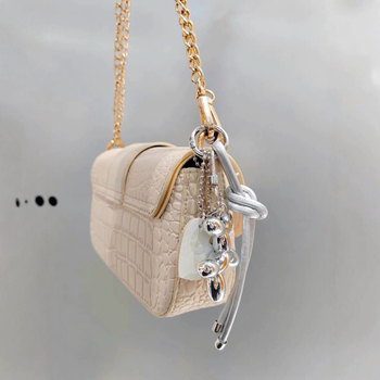 Δερμάτινο πλεγμένο λουράκι τηλεφώνου Bubble Dog — μπρελόκ και διακόσμητικό για τσάντα, γλυκό στυλ, ατομικά συσκευασμένο