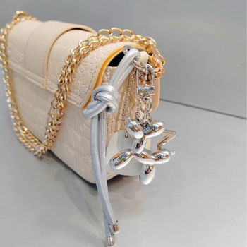 Δερμάτινο πλεγμένο λουράκι τηλεφώνου Bubble Dog — μπρελόκ και διακόσμητικό για τσάντα, γλυκό στυλ, ατομικά συσκευασμένο