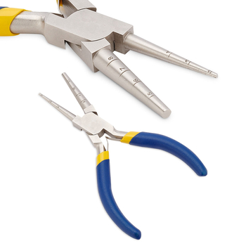 DIY τσιμπίδες κοσμημάτων — υψηλό άνθρακα ατσάλι, διπλές στρογγυλές μύτες, για χάντρες, κατασκευή δαχτυλιδιών από σύρμα και δημιουργία κολιέ και βραχιόλιών