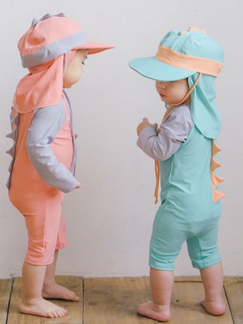 Μονοκόμματο παιδικό μαγιό για αγόρια με εκτύπωση καρτούν, υψηλή ελαστικότητα, ύφασμα πολυεστέρα με πλήρη εσωτερική επένδυση, μακριά μανίκια