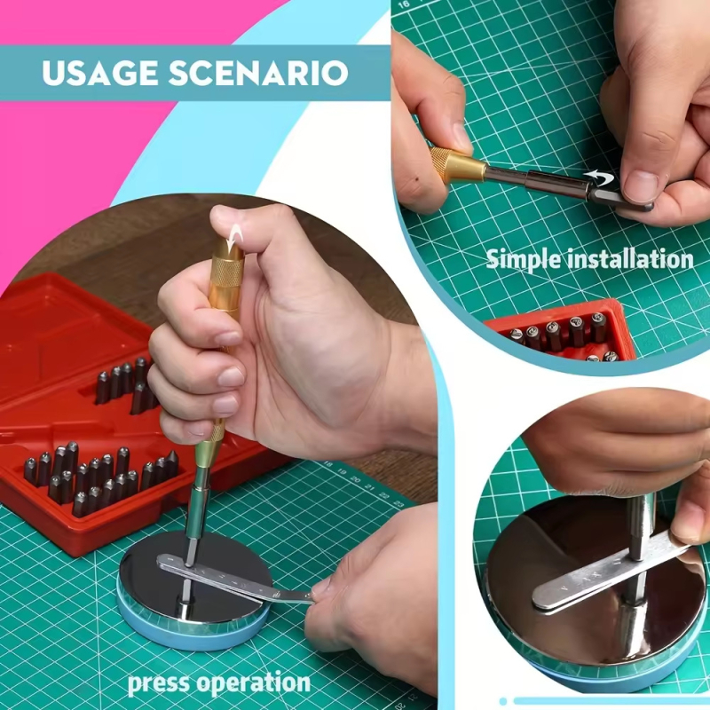 38 части метални букви за печати за DIY кожено гравиране, персонализируем